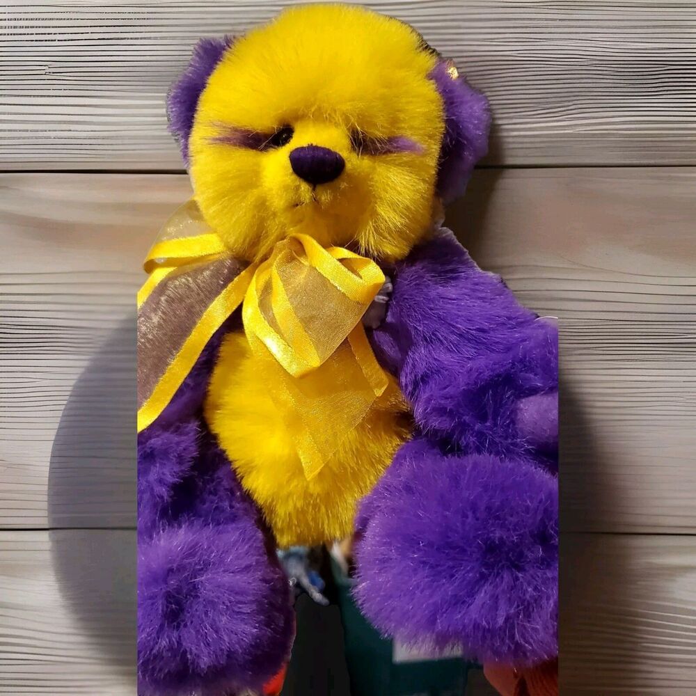 Annette Funicello Panzee Plush Bear Purple/Yellow Collectible Bear Co.